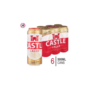 Castle Lager Beer 500ml Longtoms (6 Cans)
